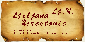Ljiljana Mirčetović vizit kartica